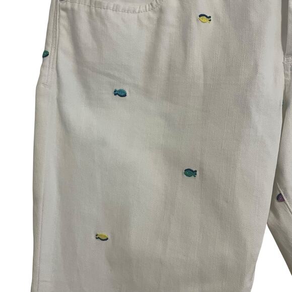 Lilly Pulitzer White Worth Skinny Mini Jeans Embroidered Fish - Picture 4 of 9